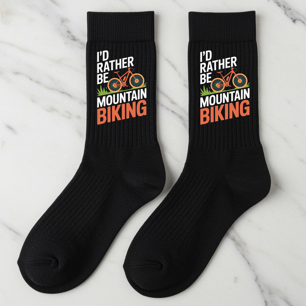 Mountain Biking Socks, I'd Rather Be Mountain Biking Gift