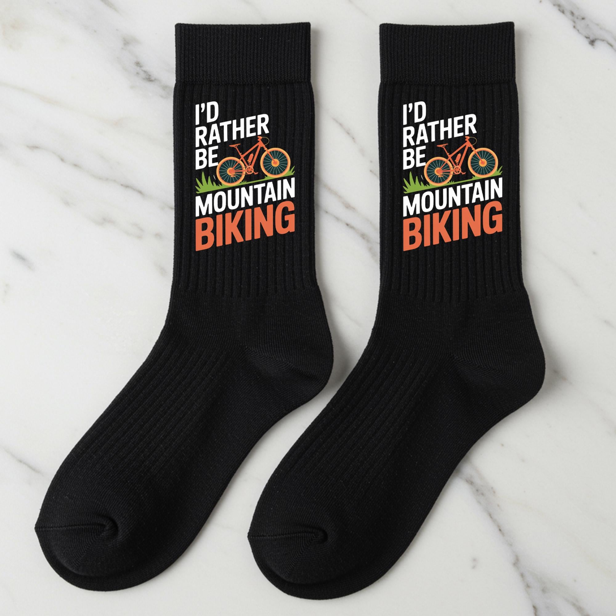 Mountain Biking Socks, I'd Rather Be Mountain Biking Gift