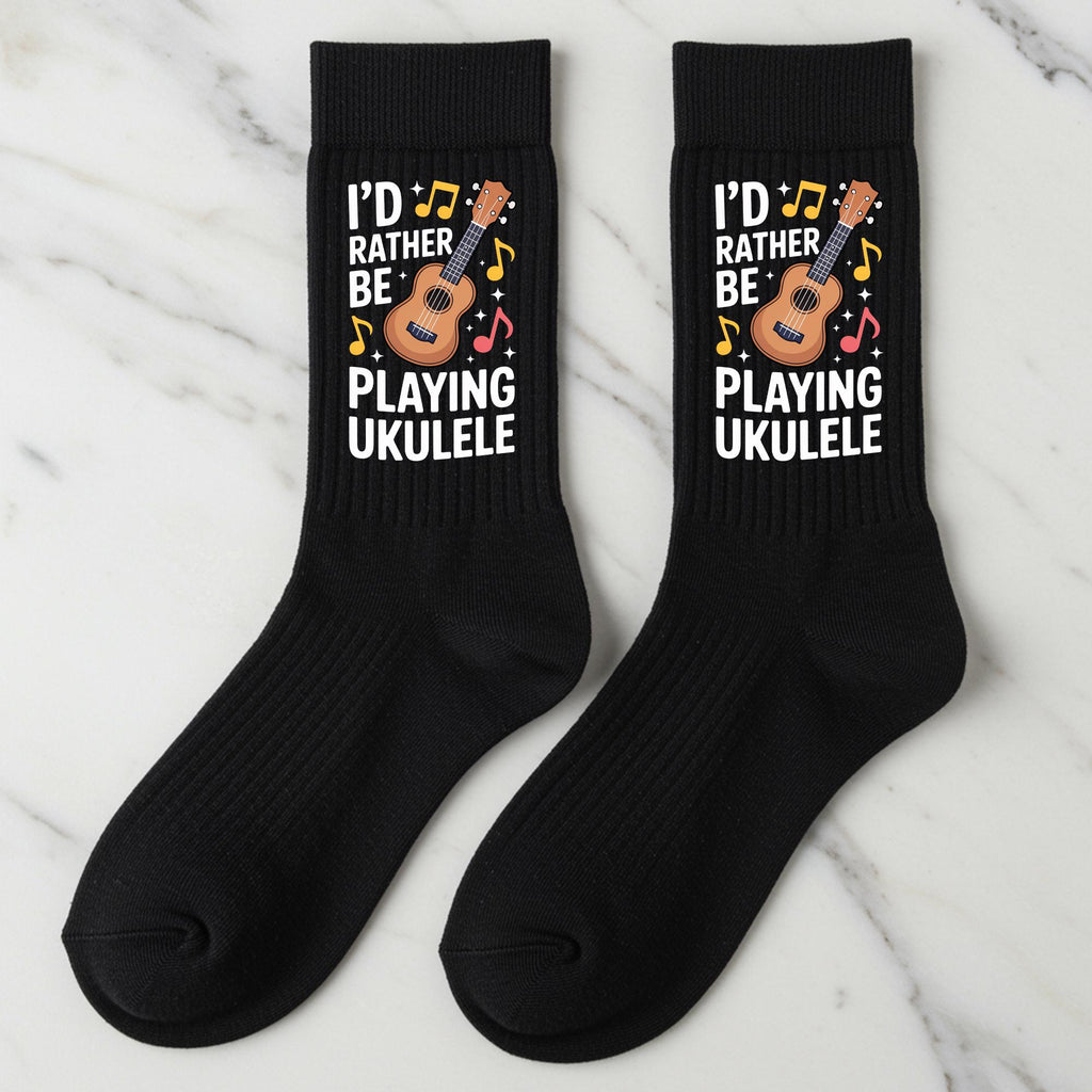 Ukulele Socks, I'd Rather Be Playing Ukulele Gift