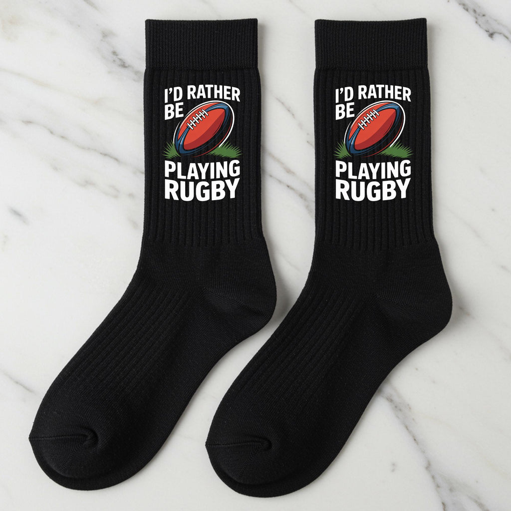 Rugby Socks, I'd Rather Be Playing Rugby Gift