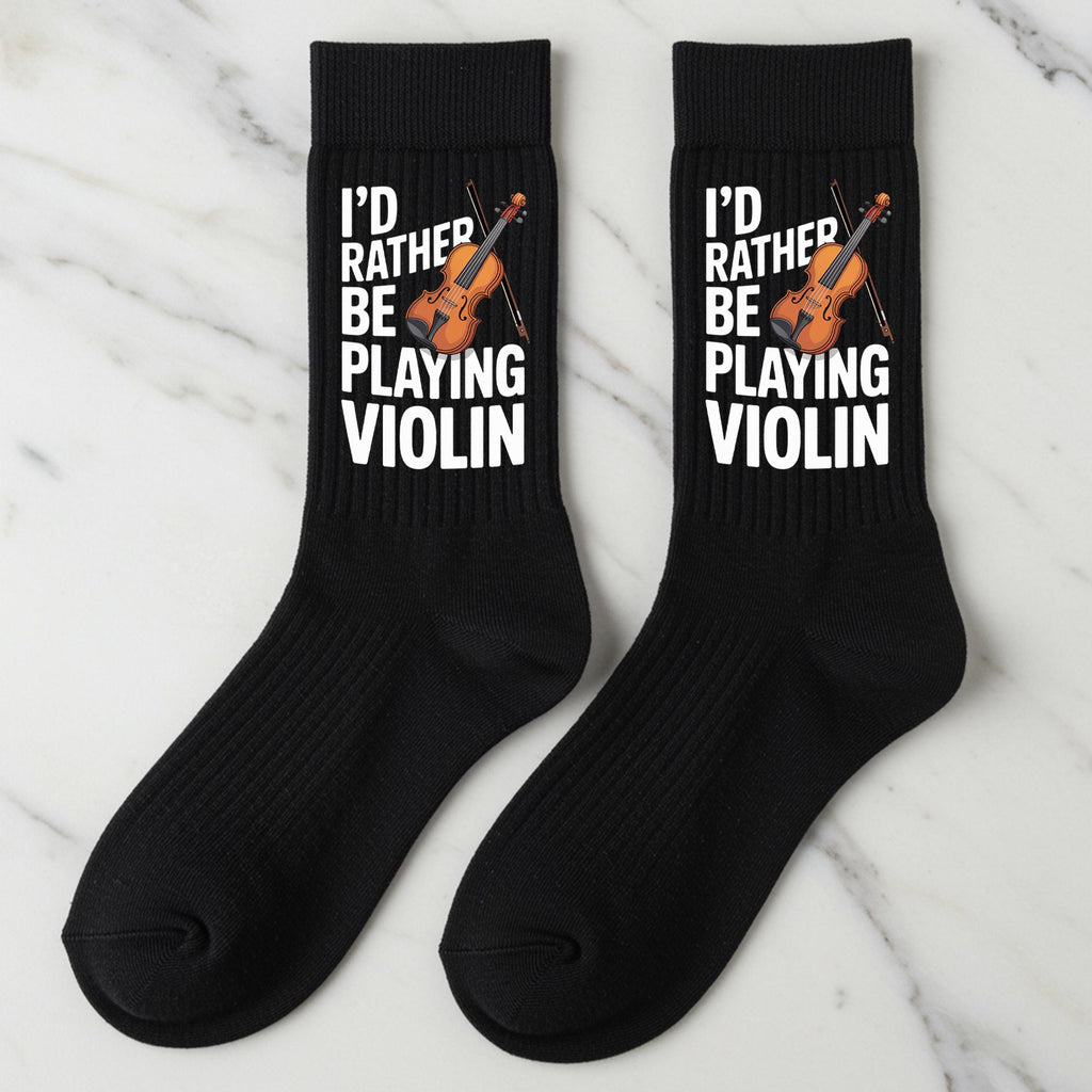Violin Socks, I'd Rather Be Playing Violin Gift