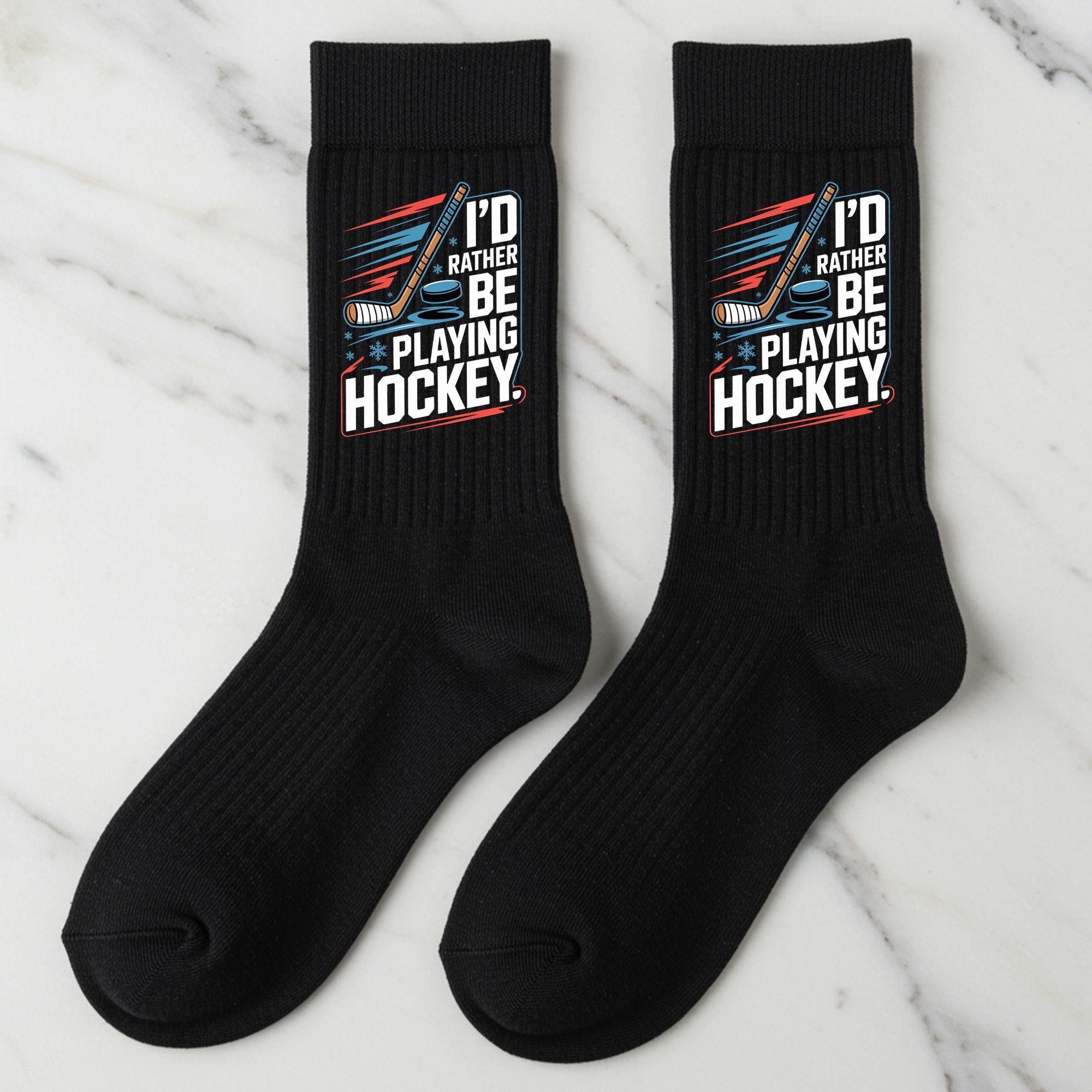 Hockey Socks, I'd Rather Be Playing Hockey Gift