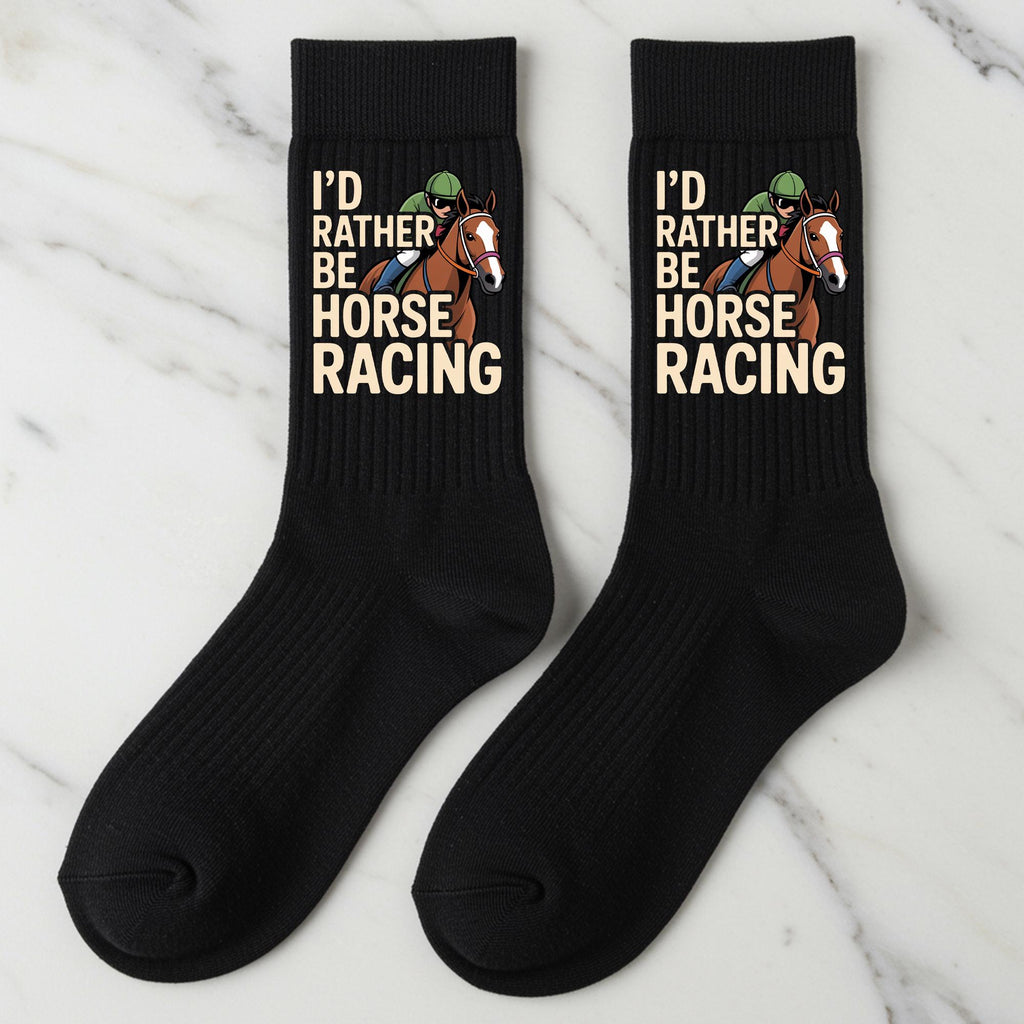 Horse Racing Socks, I'd Rather Be Horse Racing Gift