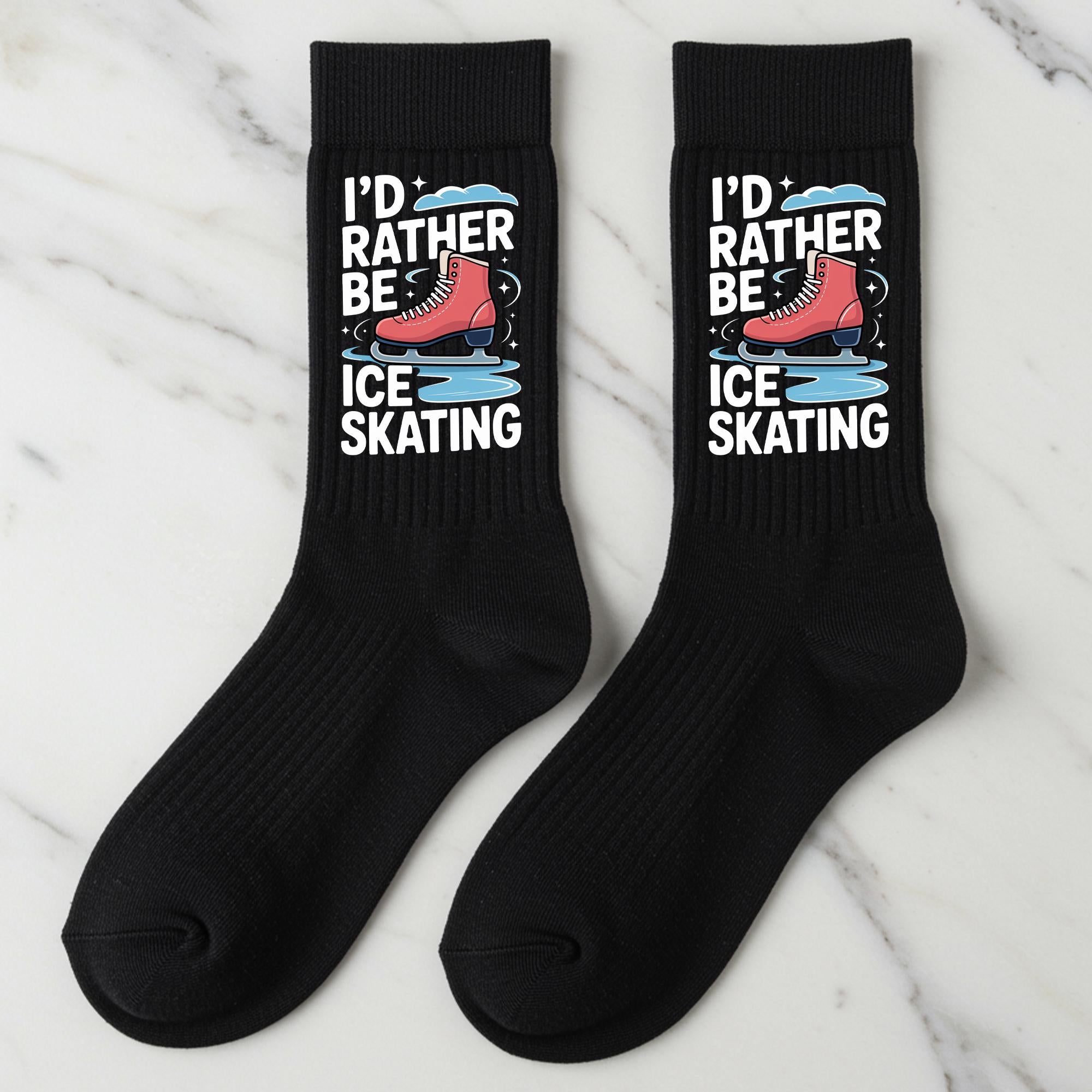 Ice Skating Socks, I'd Rather Be Ice Skating Gift
