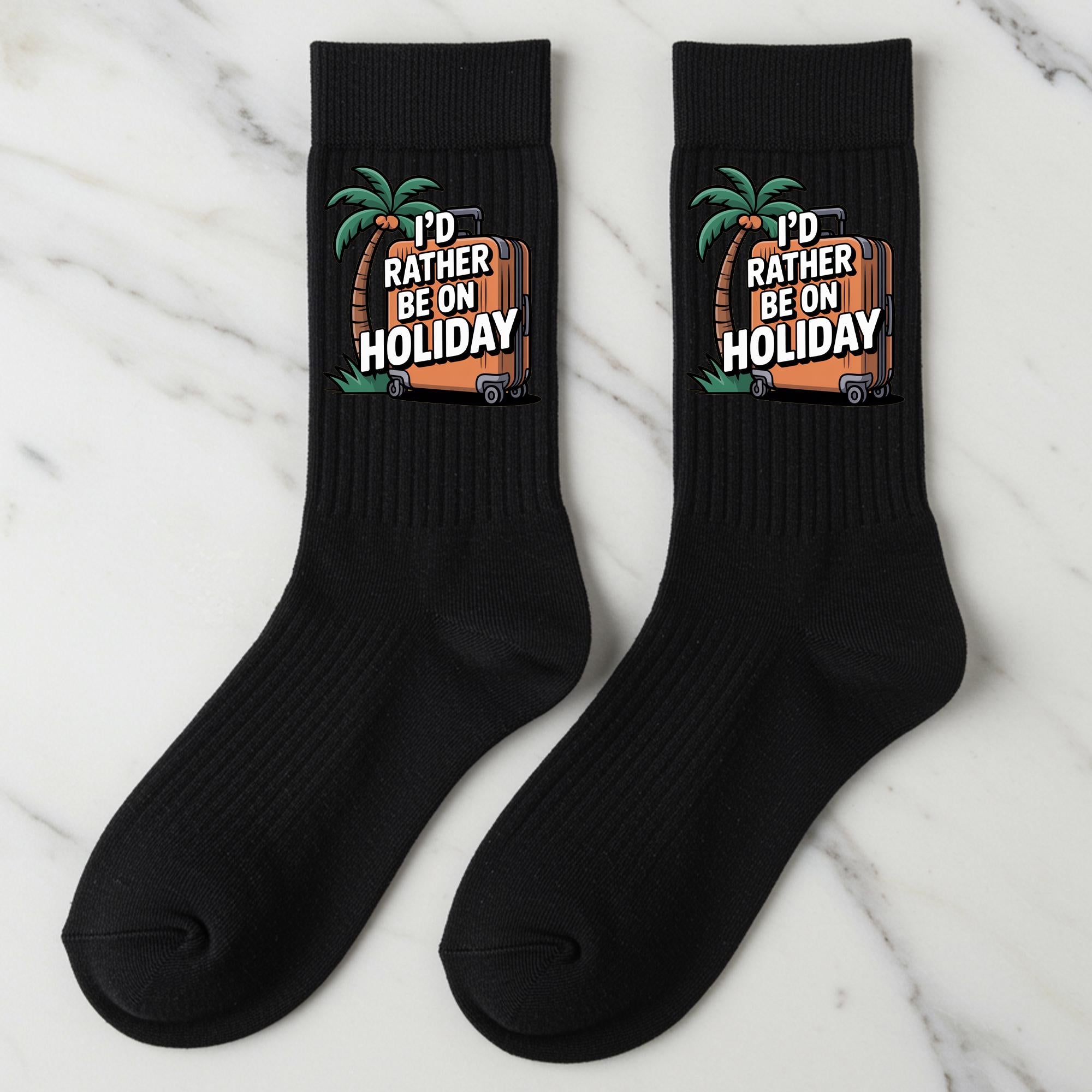 Holiday Socks, I'd Rather Be On Holiday Gift