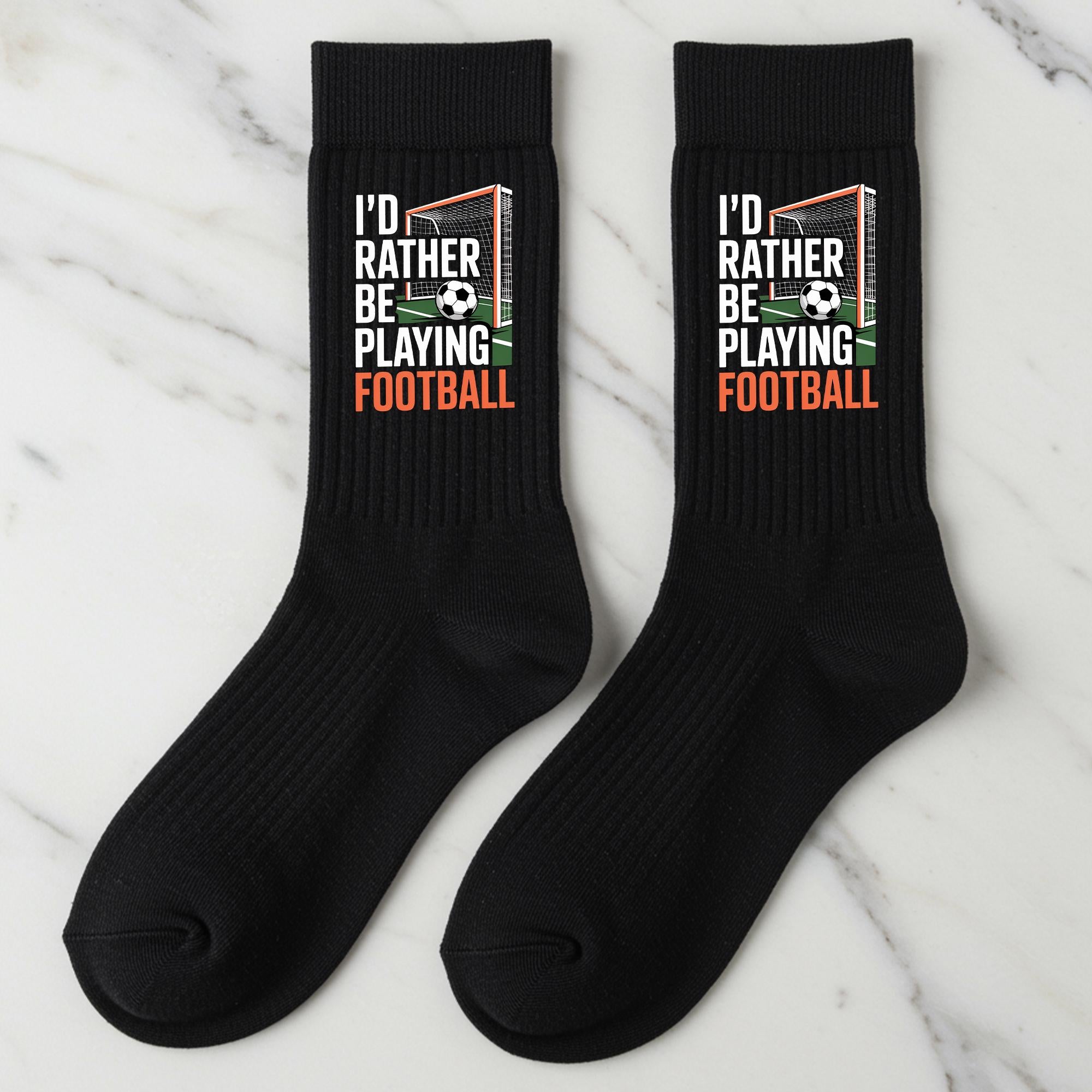 I'd Rather Be Playing Football Socks | Funny Gift for Football Players, Fans & Sports Enthusiasts